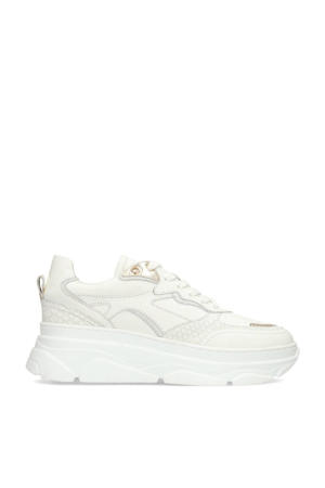 chunky leren sneakers wit
