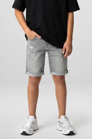 regular denim short grey denim