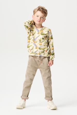 slim casual broek lichtbruin
