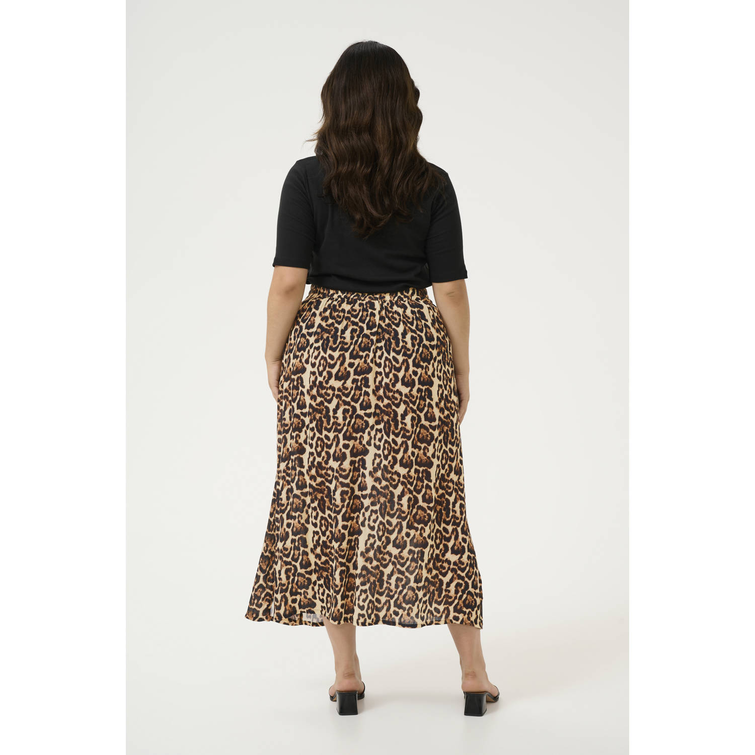 Kaffe Curve midi rok bruin