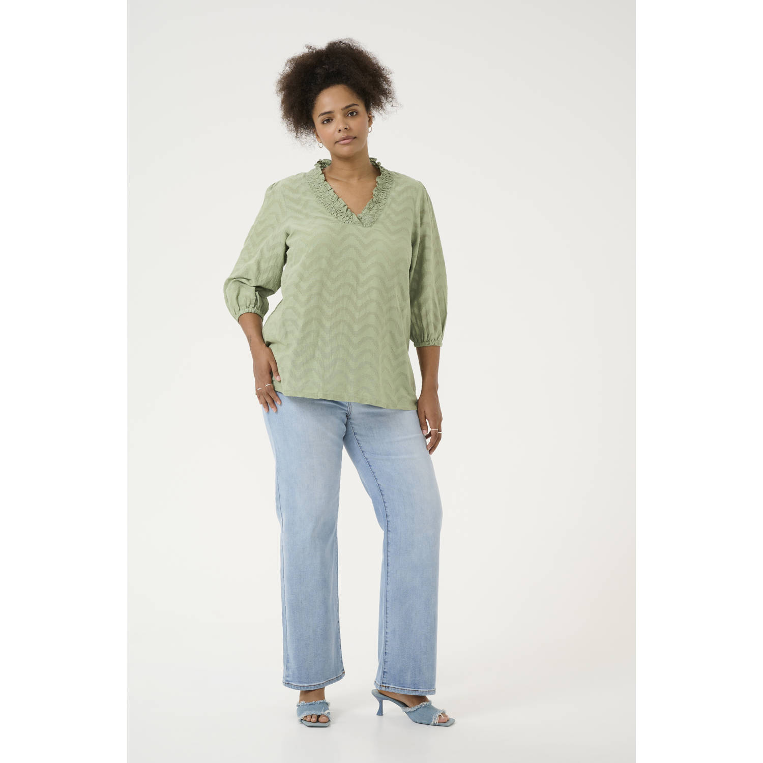 Kaffe Curve blousetop groen