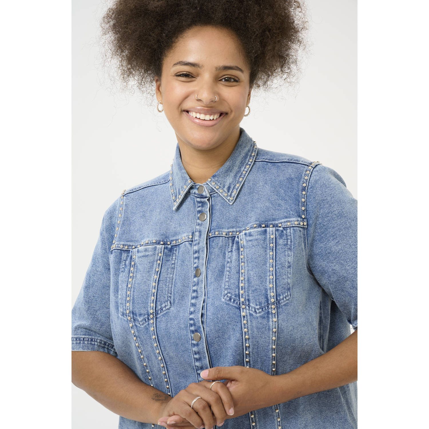 Kaffe Curve spijkerjurk light blue denim