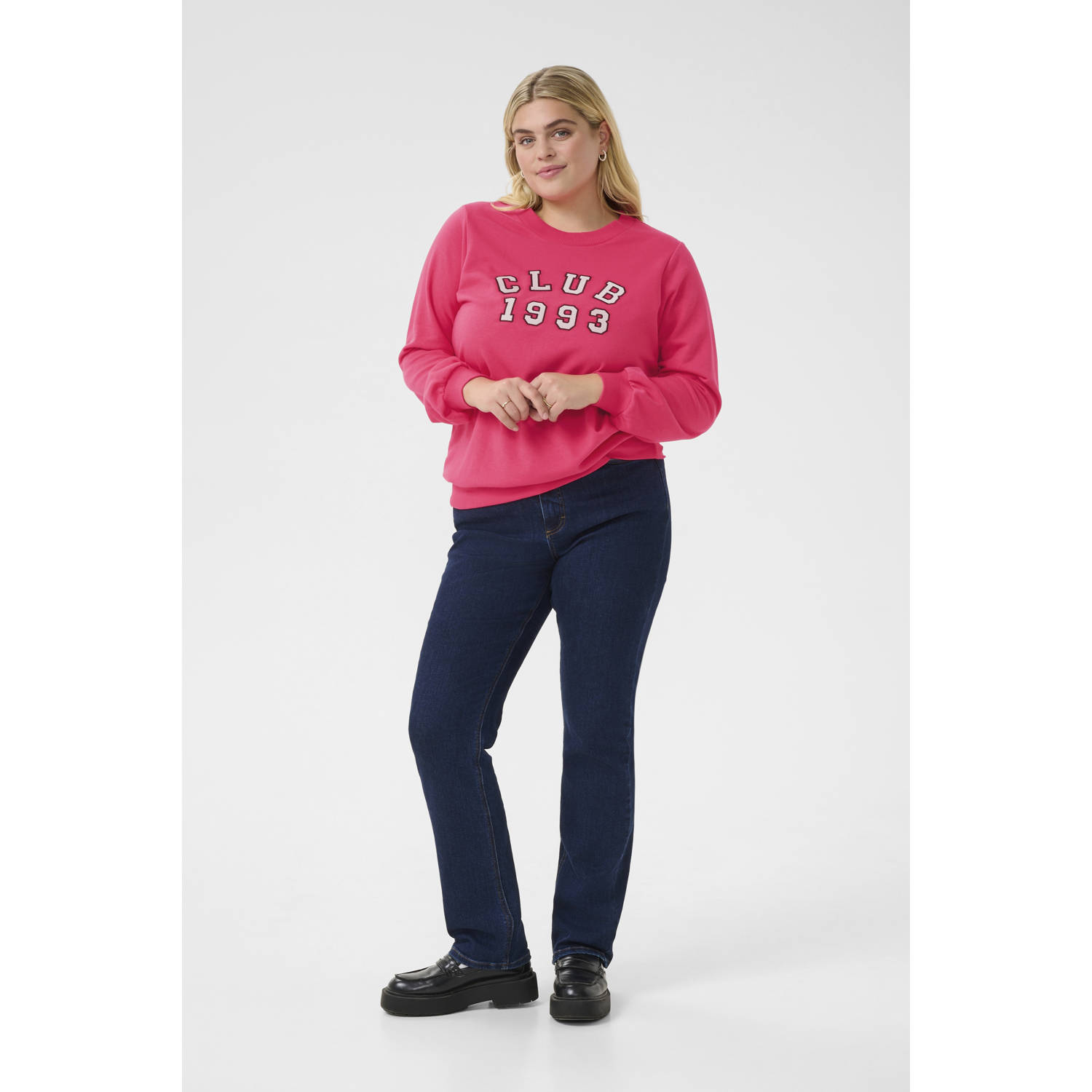 Kaffe Curve sweater roze