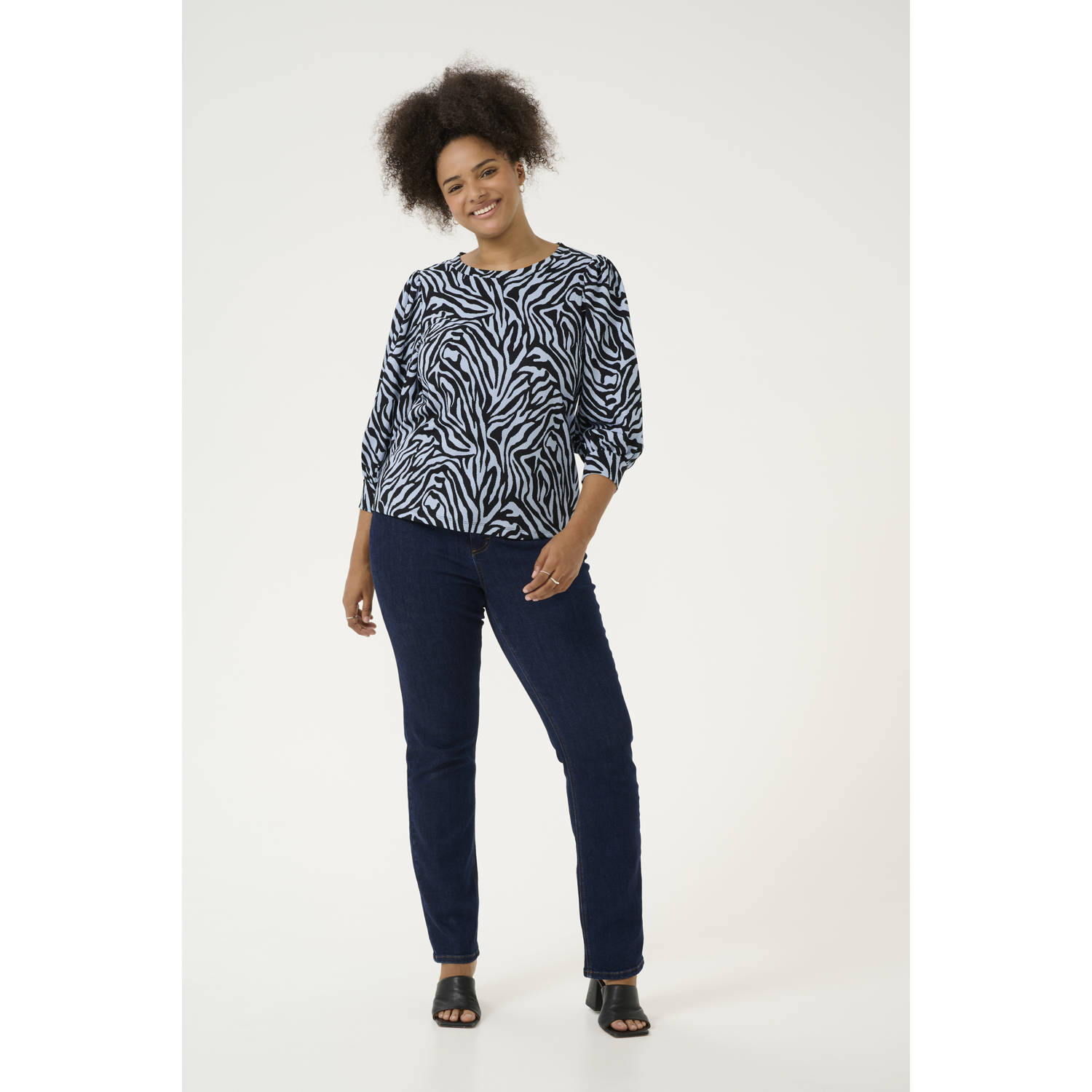Kaffe Curve top blauw