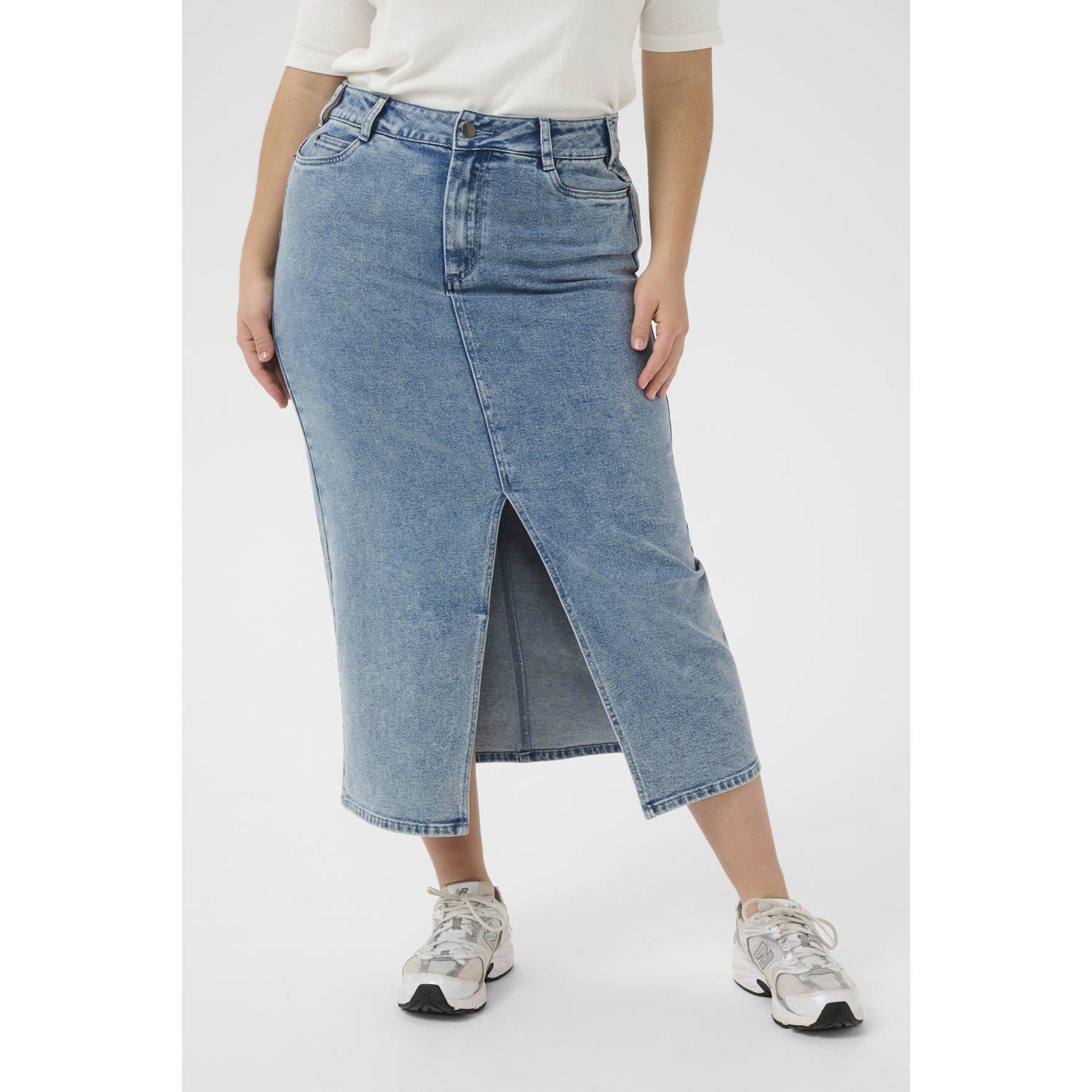 Kaffe Curve spijkerrok light blue denim