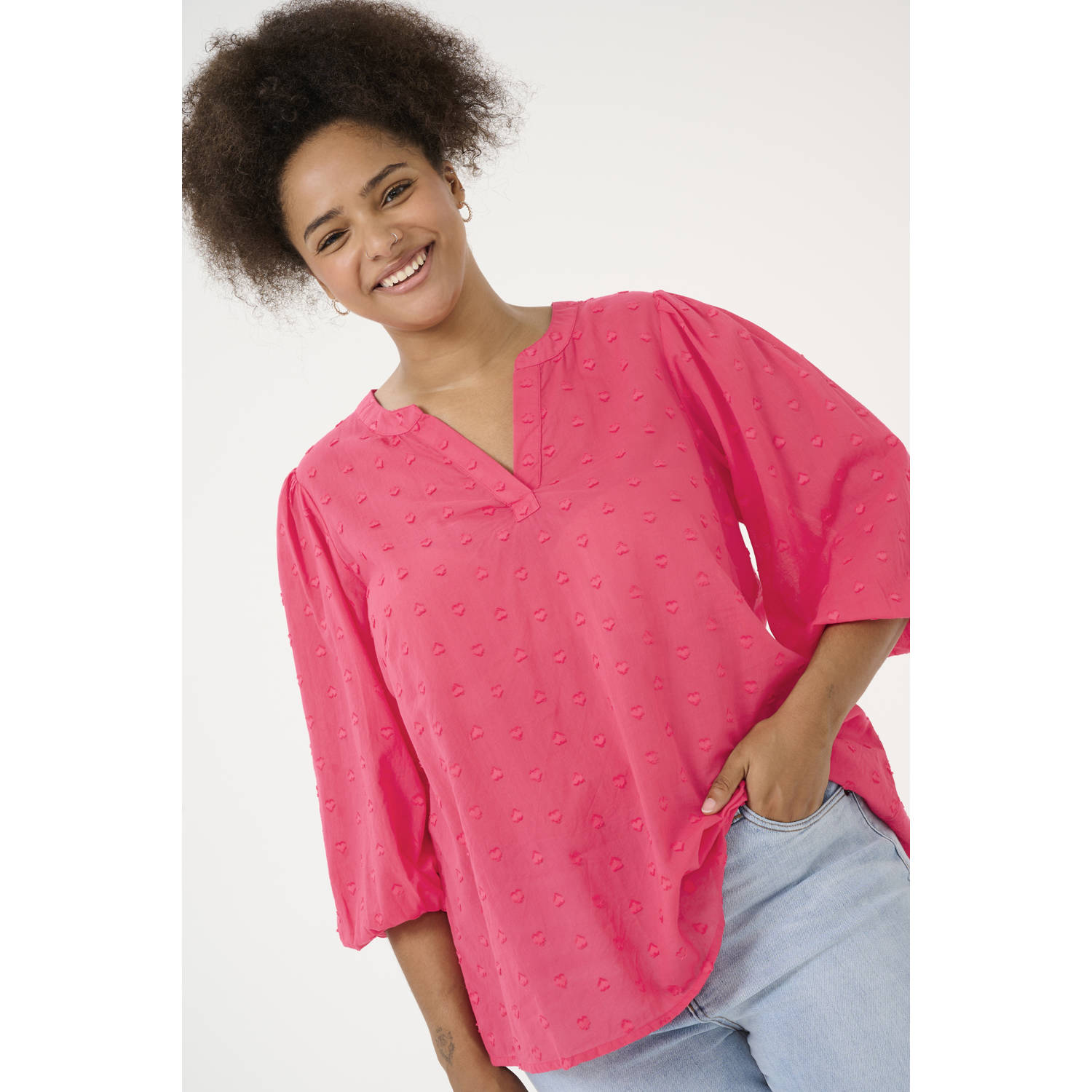 Kaffe Curve top roze