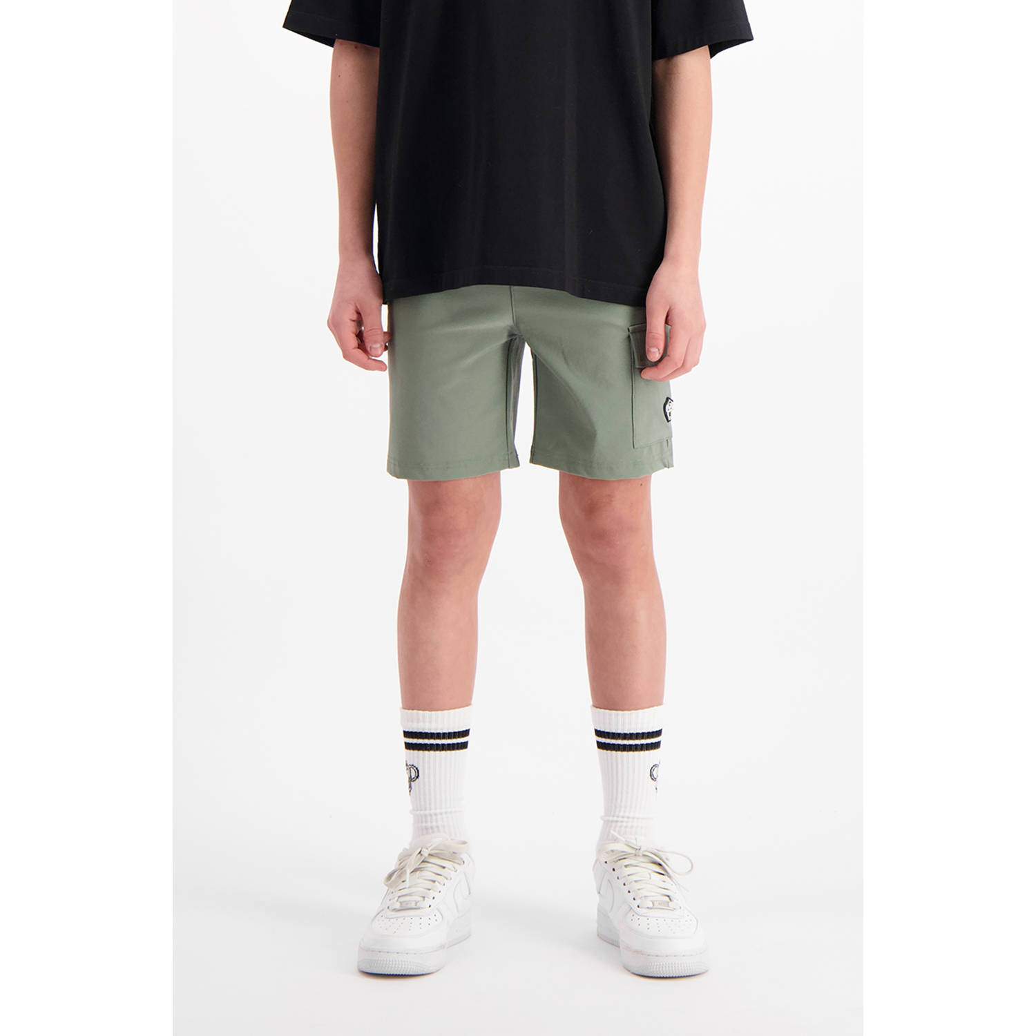 BLACK BANANAS regular sweatshort olijfgroen