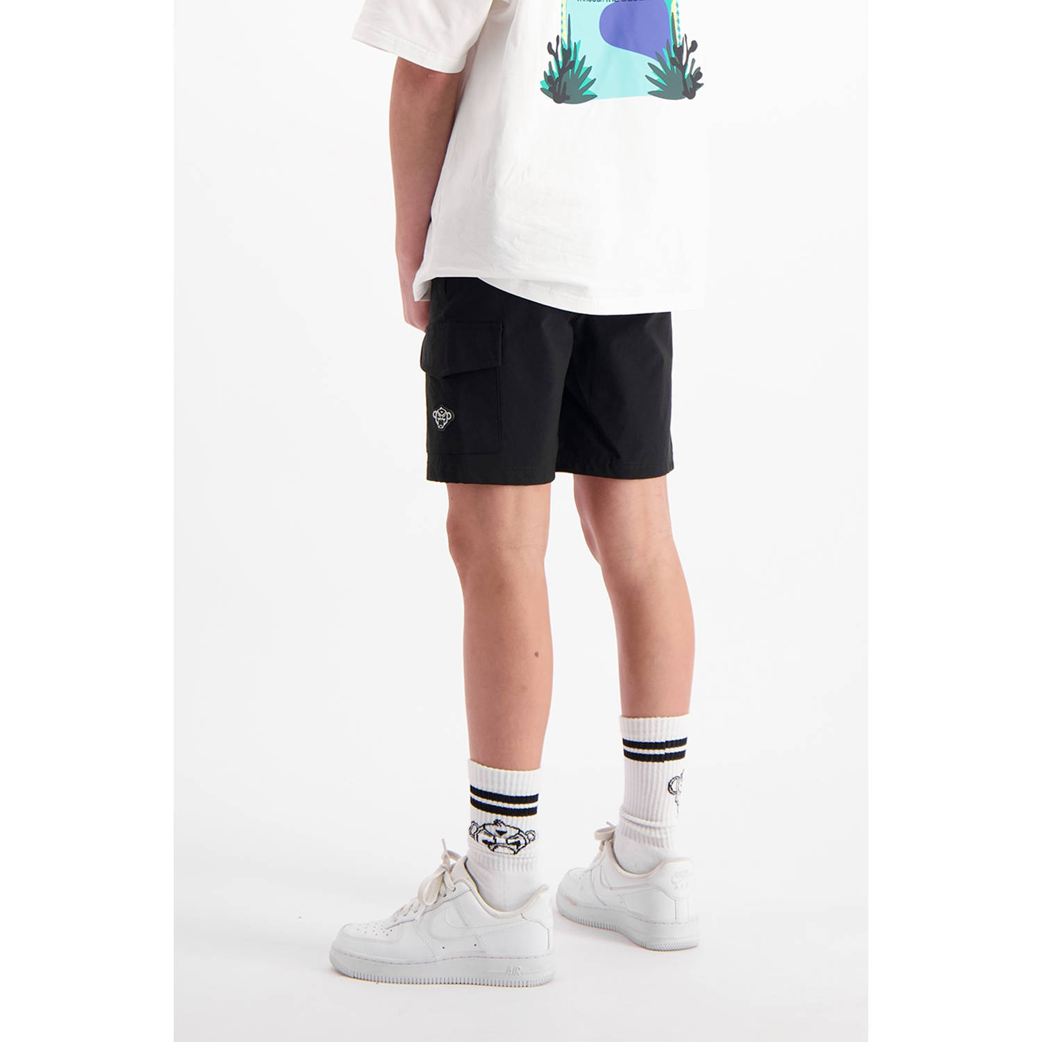 BLACK BANANAS regular sweatshort zwart