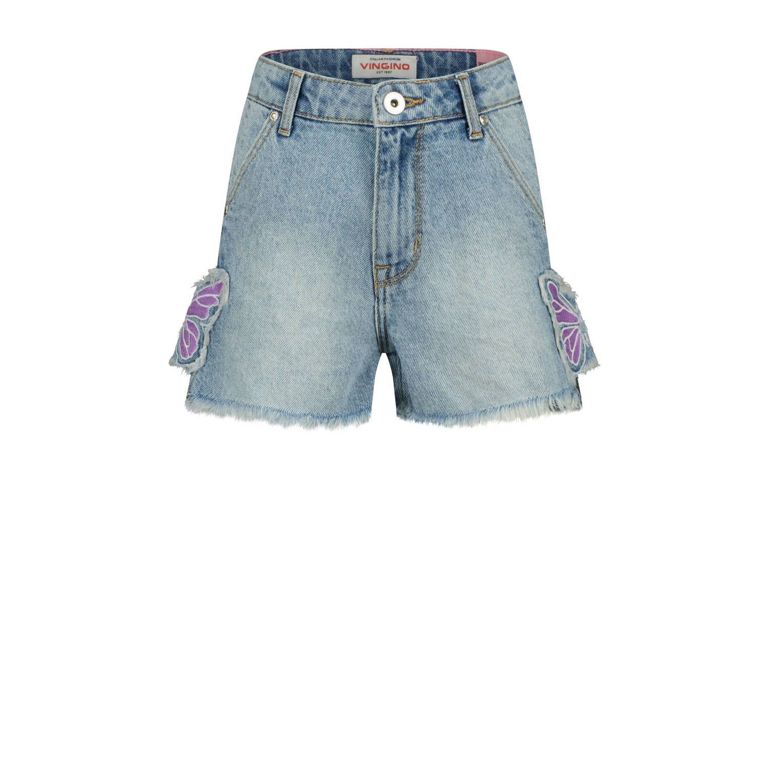 Vingino regular denim short light blue denim