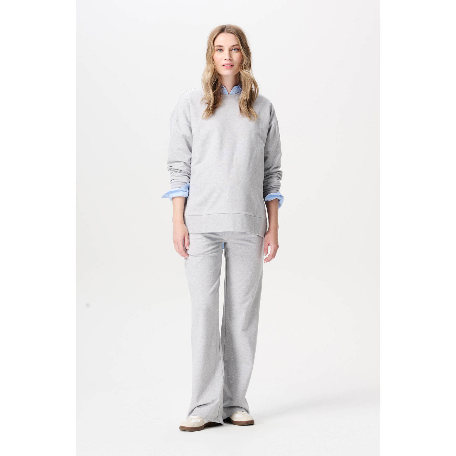 Noppies maternity regular high waist zwangerschaps casual broek grijs
