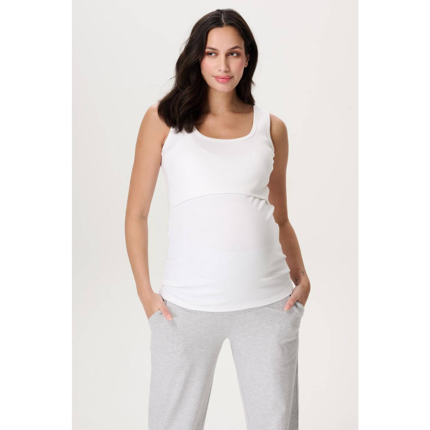 Noppies maternity zwangerschaps- en voedings mouwloze top wit
