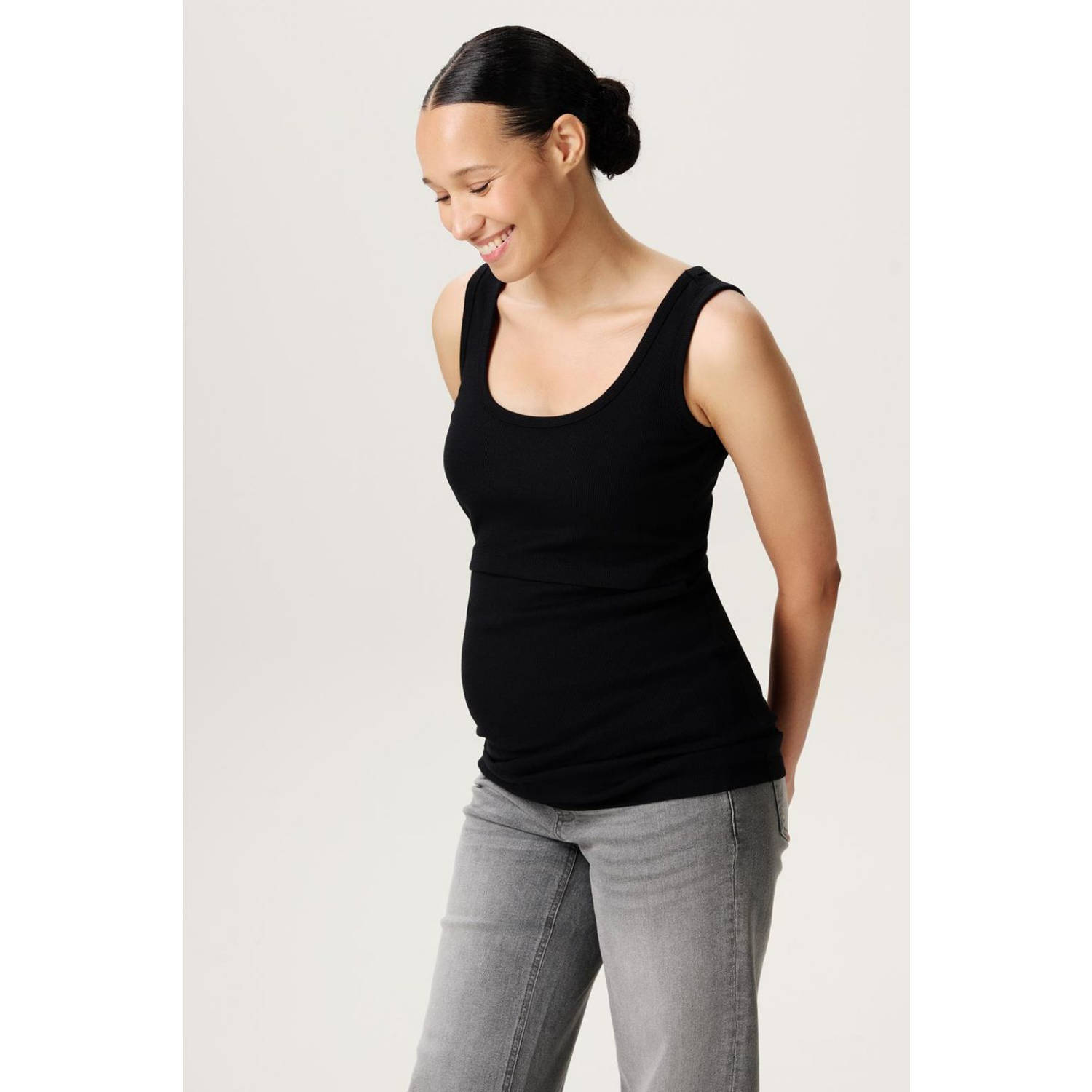 Noppies maternity zwangerschaps- en voedings mouwloze top zwart