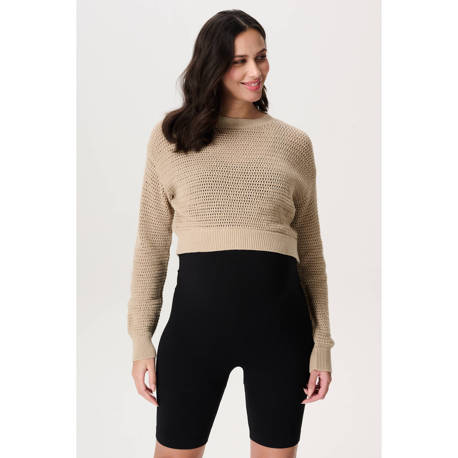 Noppies maternity zwangerschaps gebreide trui beige
