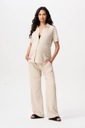 straight regular waist zwangerschaps broek beige