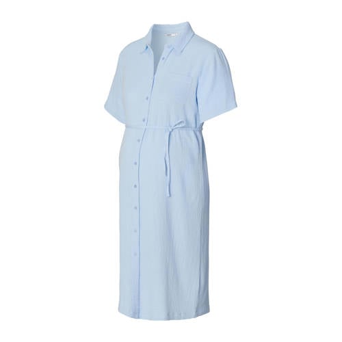 Noppies maternity zwangerschaps- en voedings blousejurk lichtblauw afbeelding