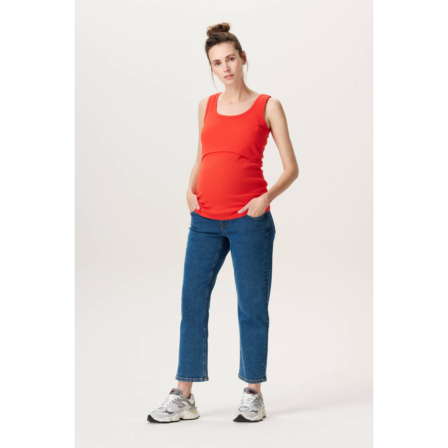 Noppies maternity zwangerschaps- en voedings mouwloze top rood