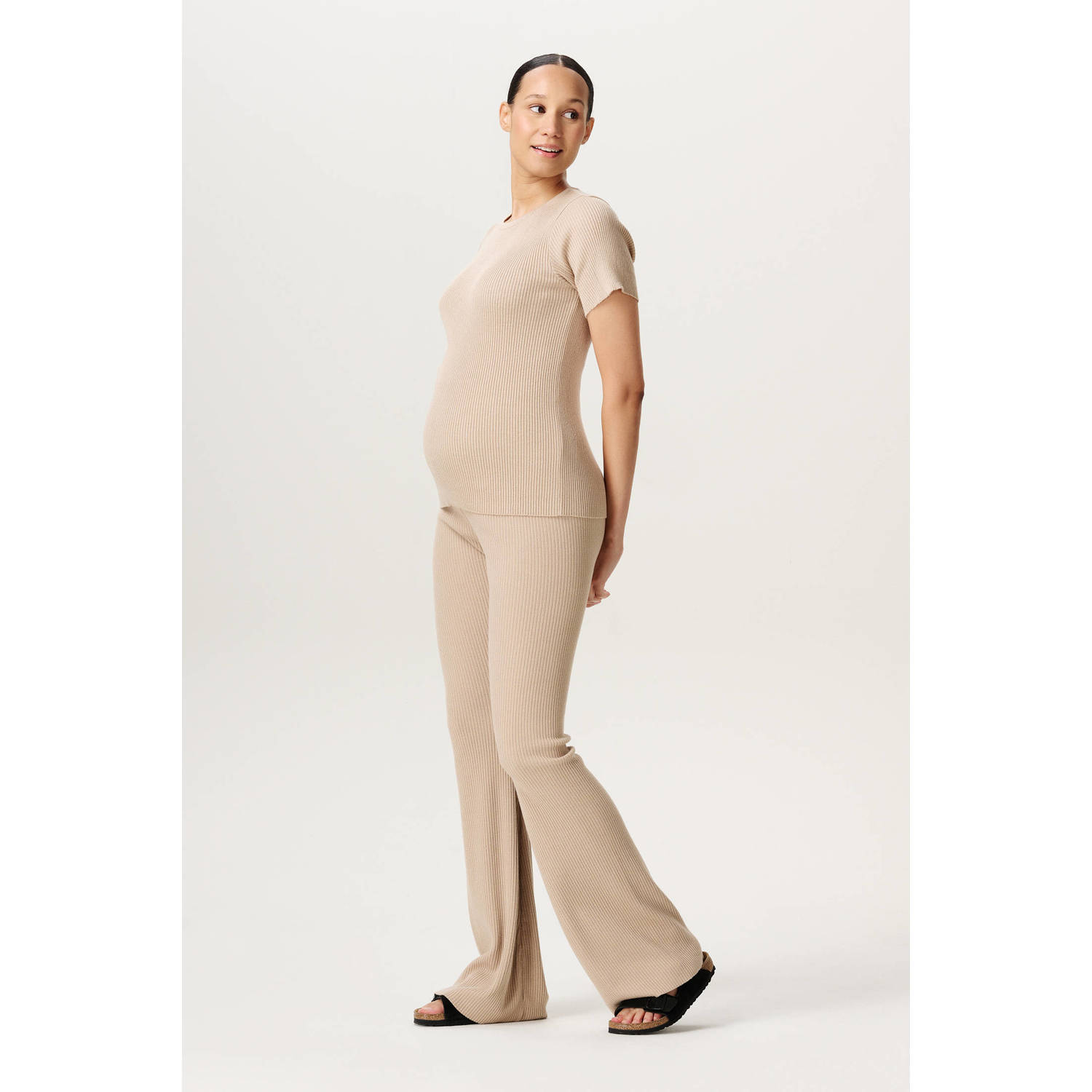 Noppies maternity flared high waist zwangerschaps legging beige