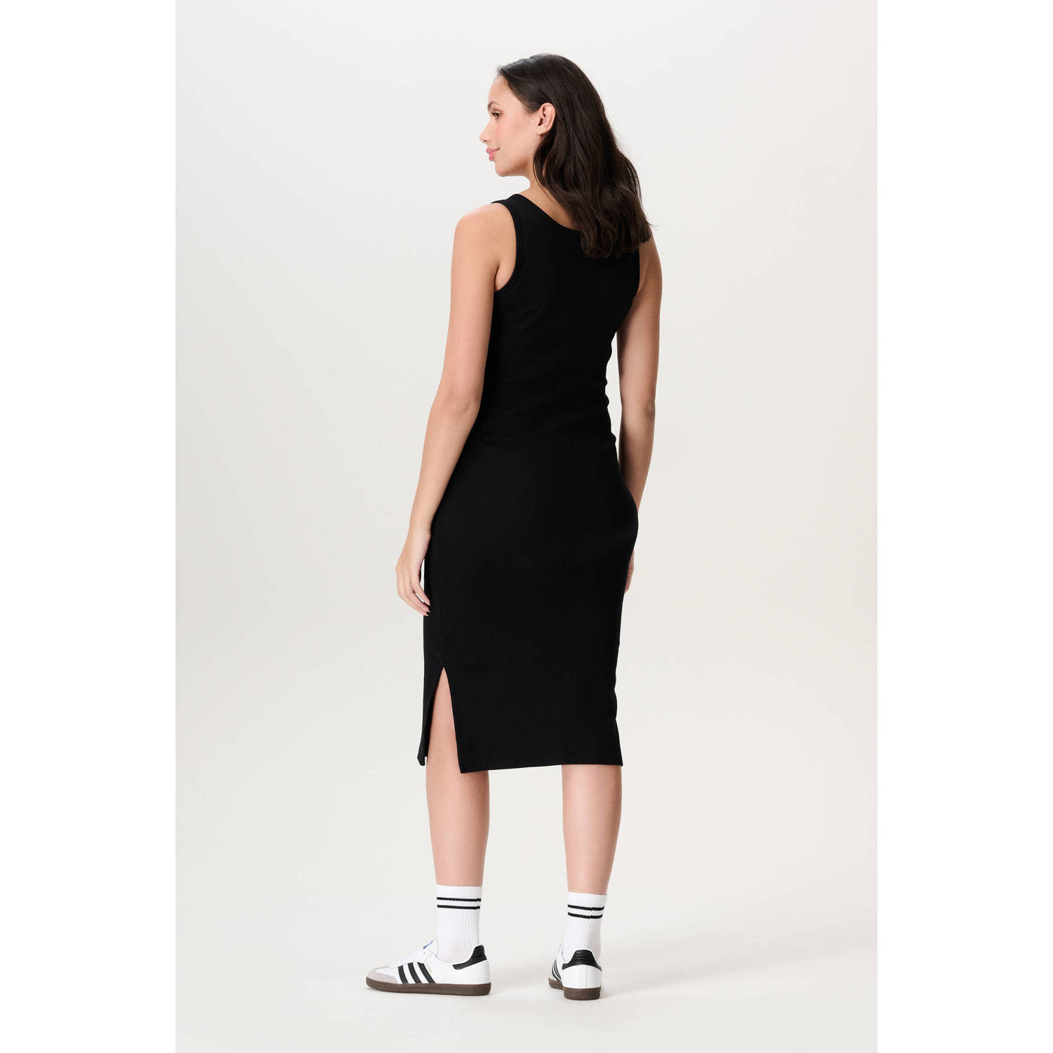 Noppies maternity zwangerschaps- en voedings midi jurk zwart