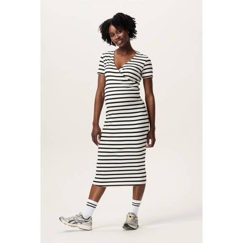 Noppies maternity zwangerschaps- en voedings midi jurk beige afbeelding