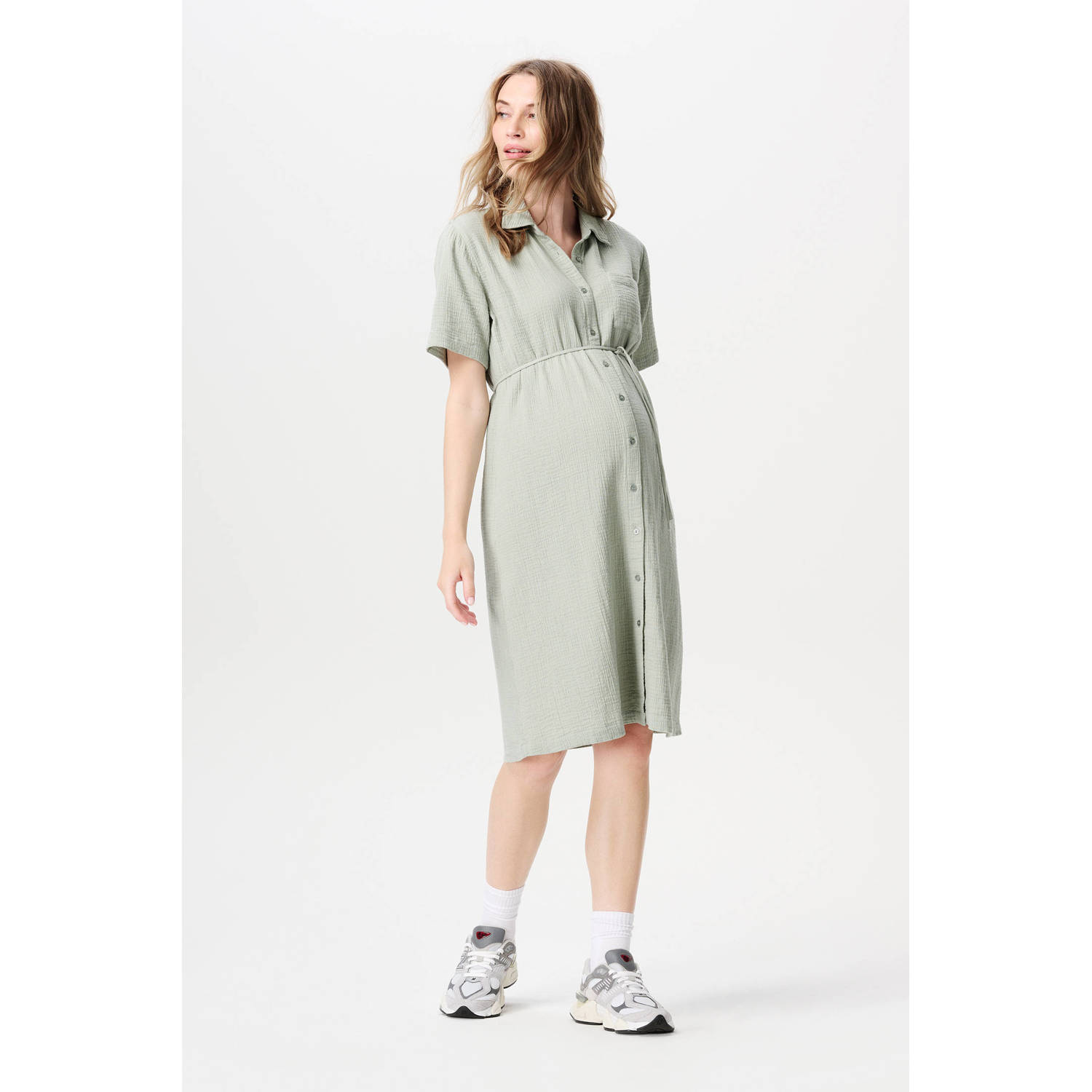 Noppies maternity zwangerschaps- en voedings blousejurk groen