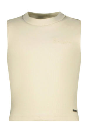 mouwloze top beige