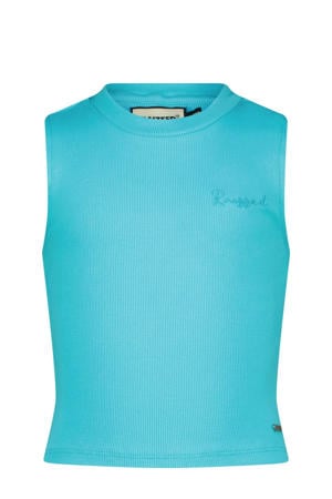mouwloze top blauw