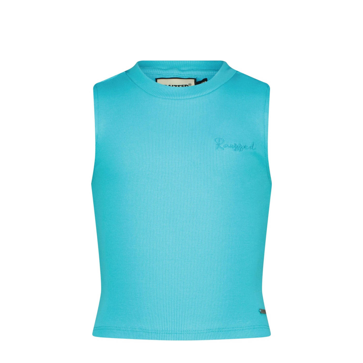 Raizzed mouwloze top blauw