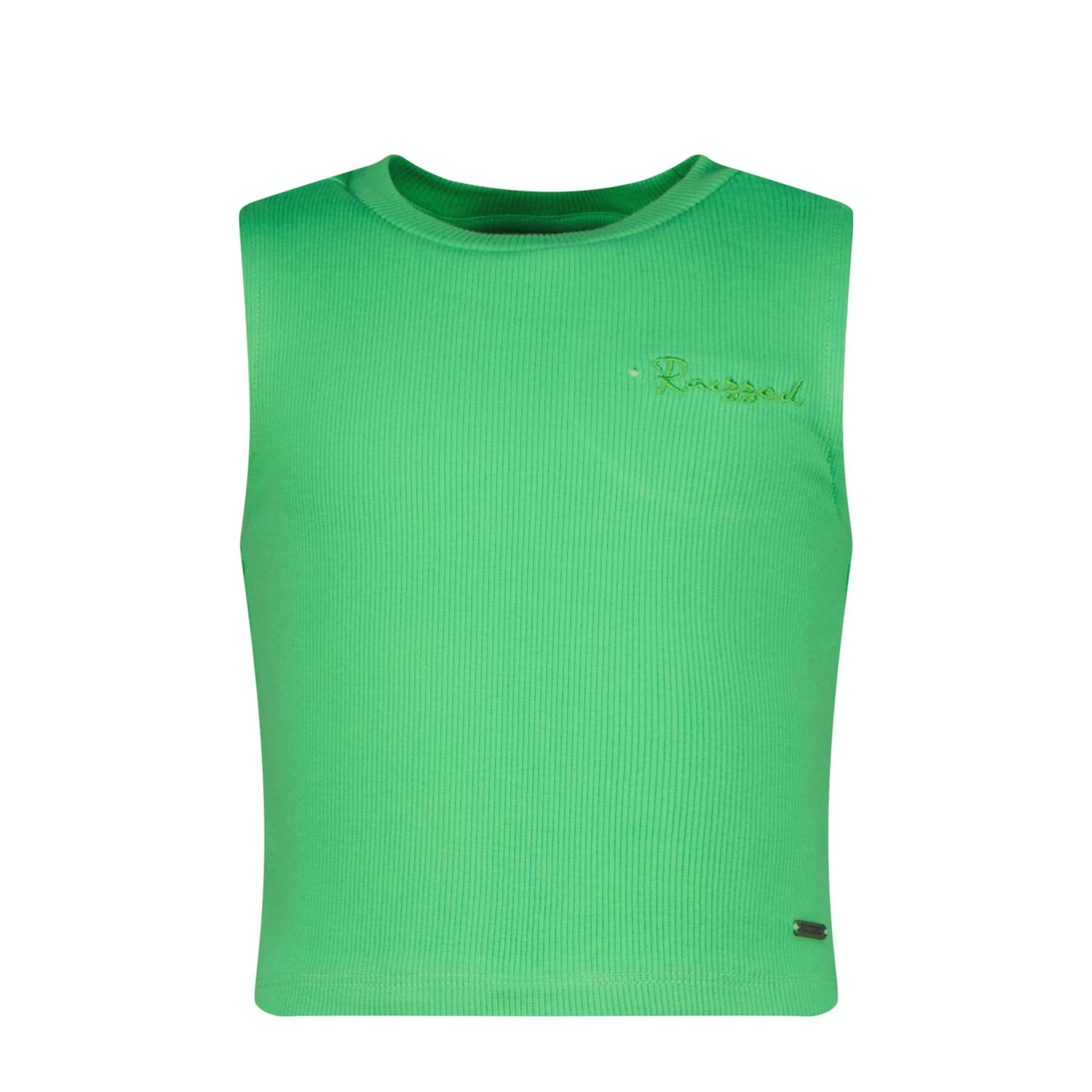 Raizzed mouwloze top groen