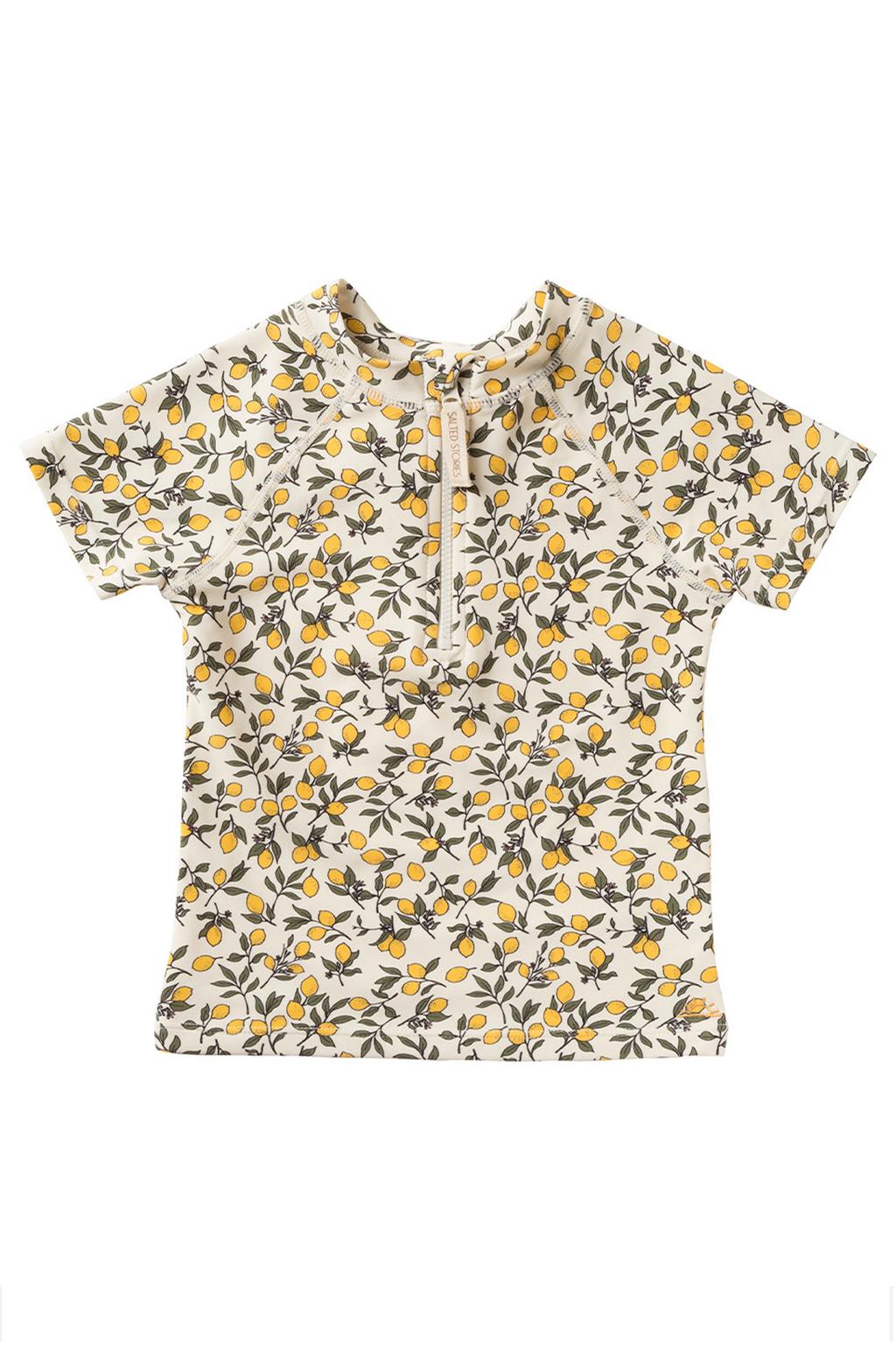 Salted Stories UV T-shirt lemons ecru/geel/groen