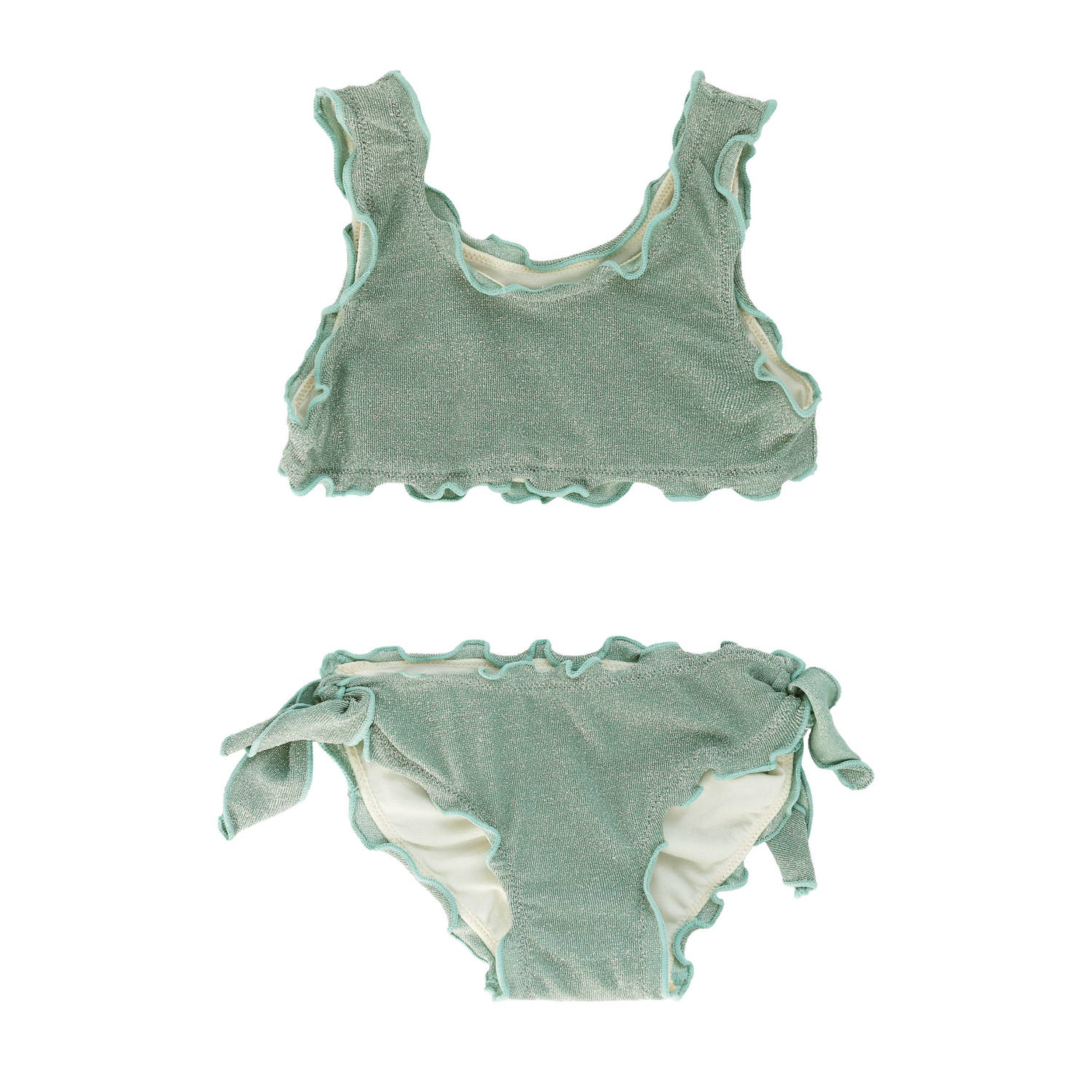 Salted Stories bikini met ruches groen