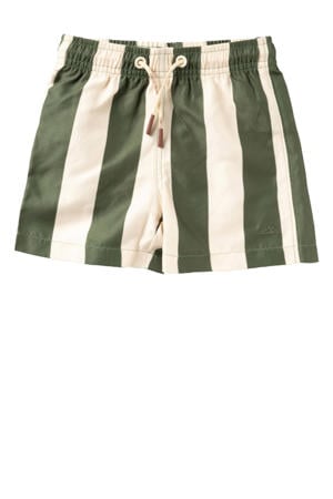 zwemshort Wide Stripe groen/wit