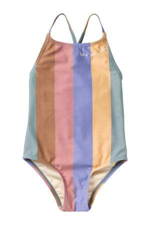 badpak met streepdessin roze/groen/geel