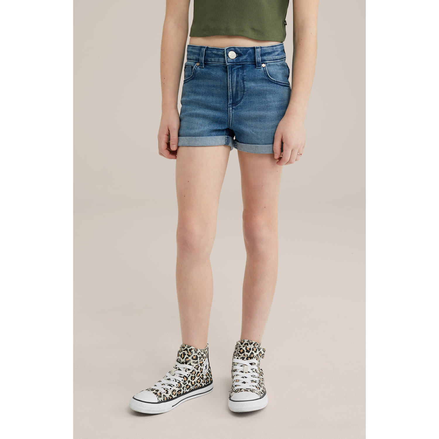 WE Fashion Blue Ridge slim denim short dark blue denim