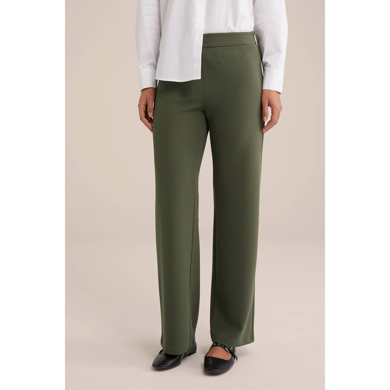 WE Fashion high waist pantalon groen