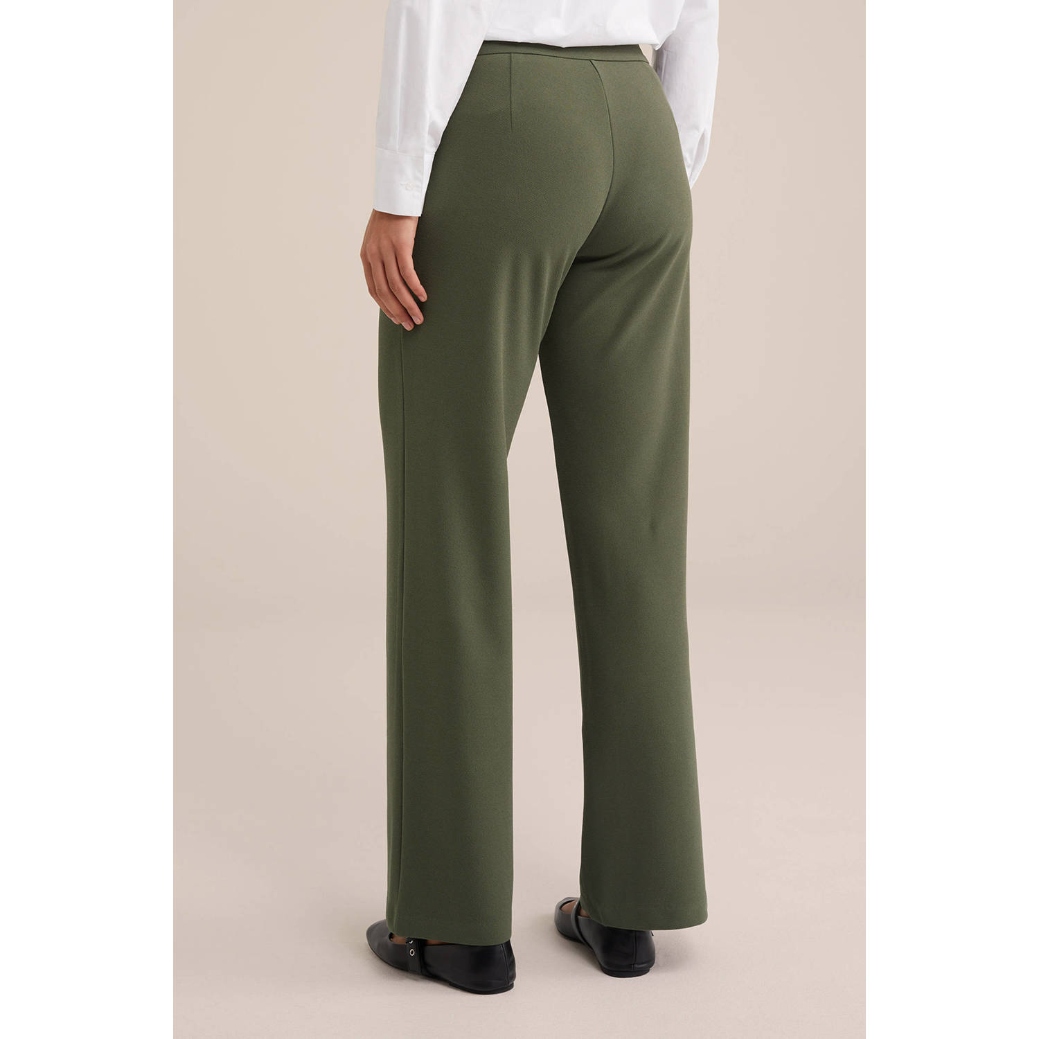 WE Fashion high waist pantalon groen