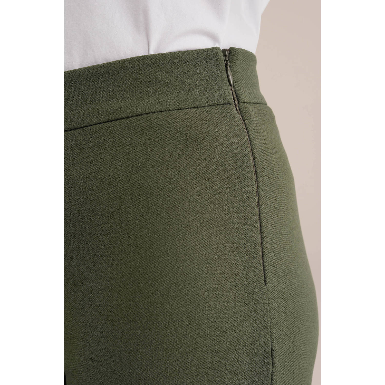 WE Fashion high waist pantalon groen