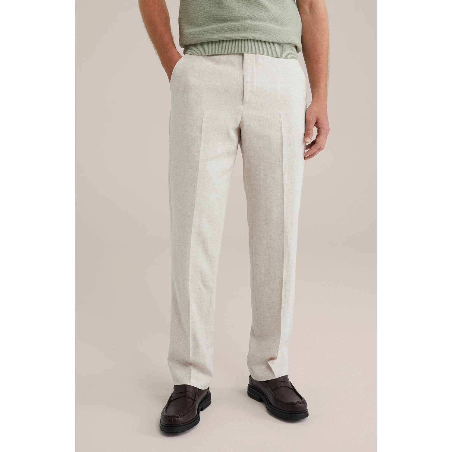 WE Fashion straight pantalon ecru