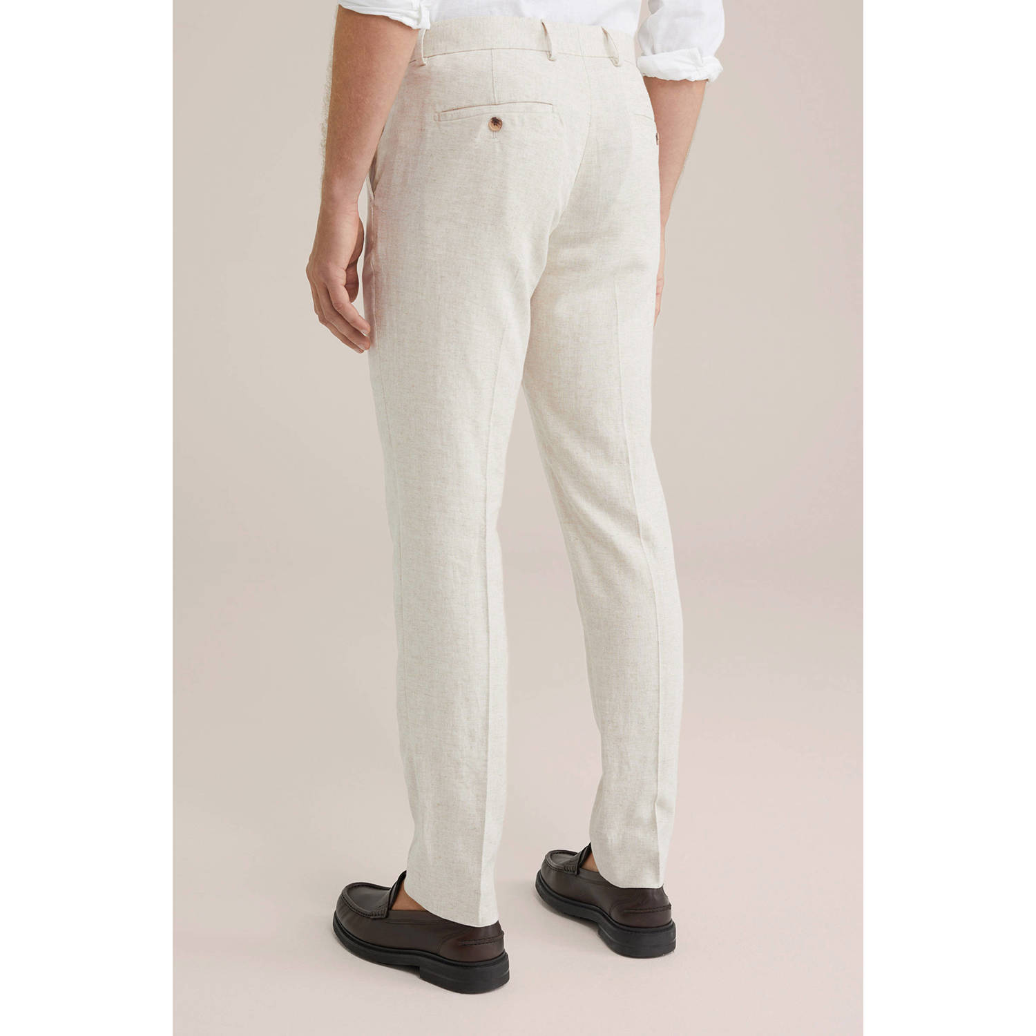 WE Fashion slim pantalon ecru