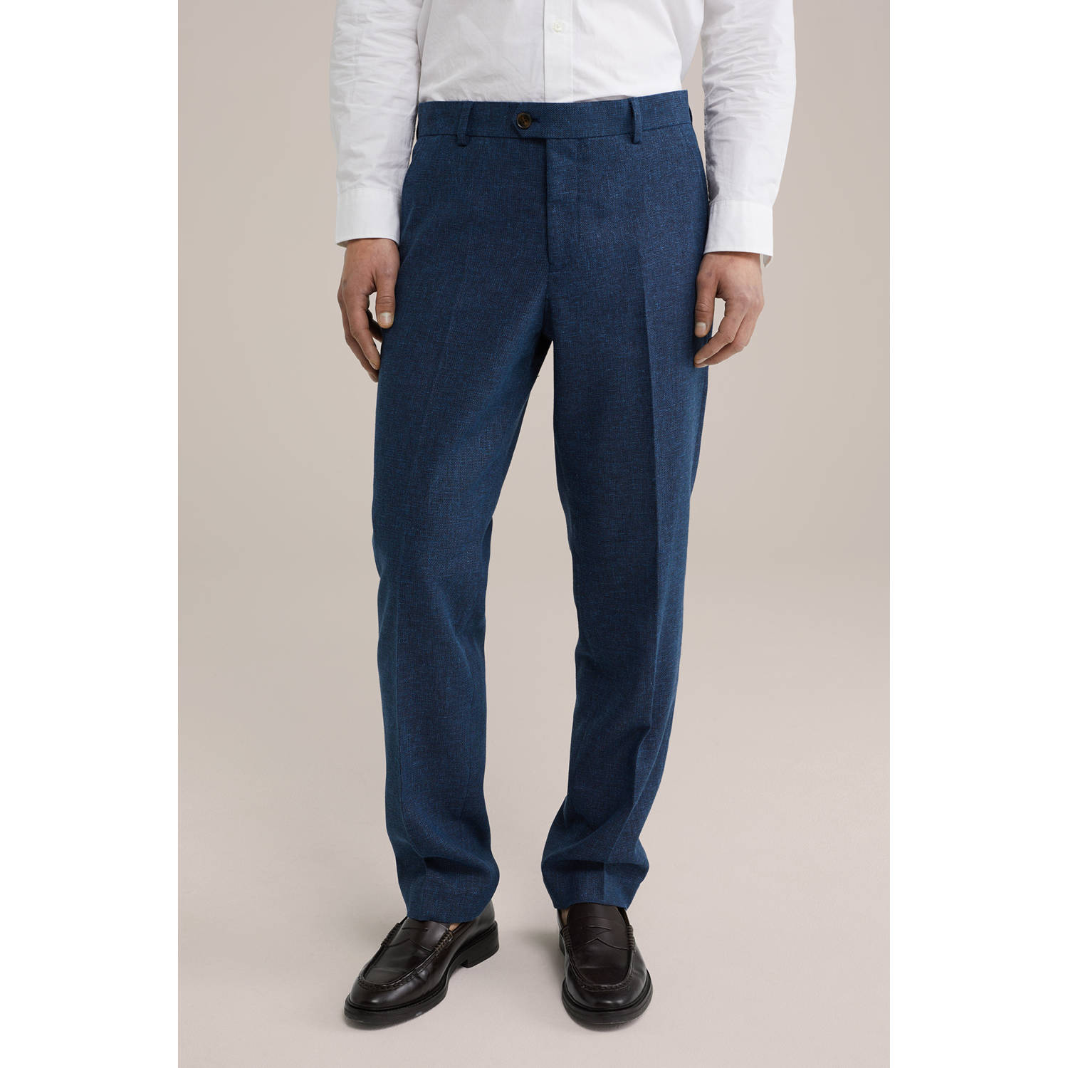 WE Fashion straight pantalon donkerblauw
