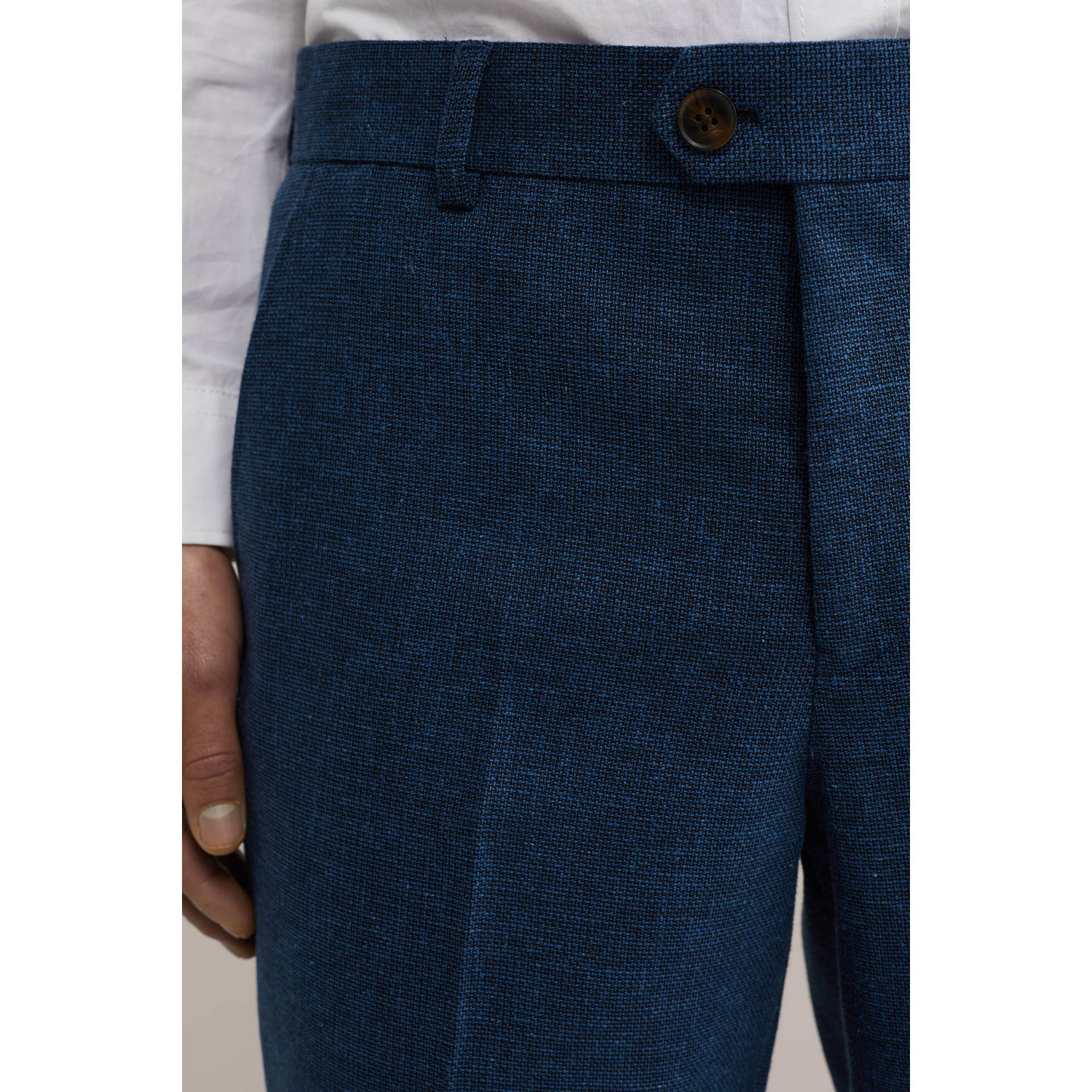 WE Fashion straight pantalon donkerblauw