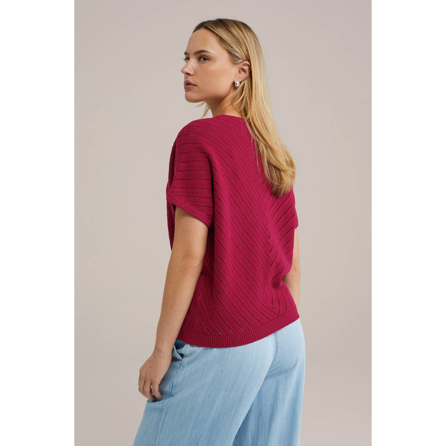 WE Fashion gebreid vest rood