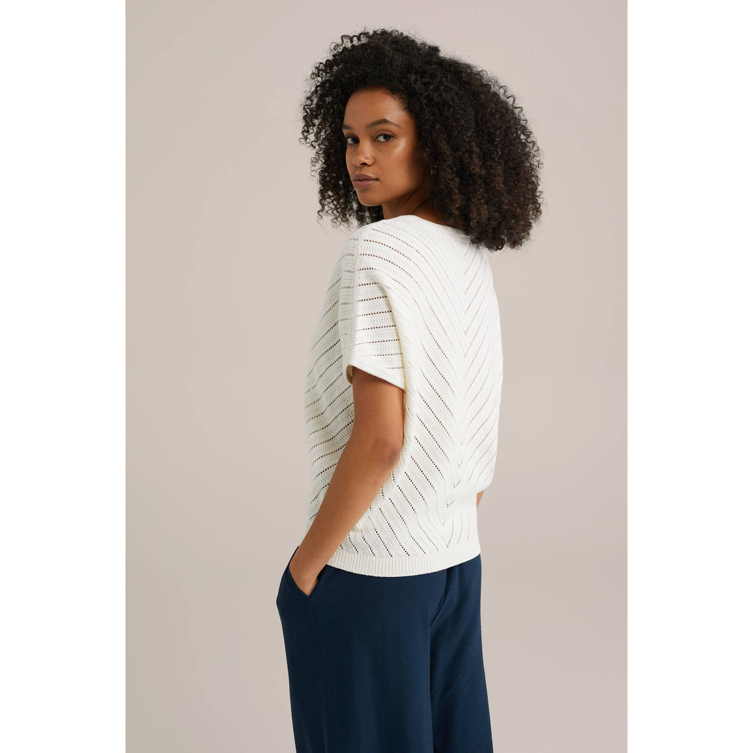 WE Fashion gebreid vest ecru