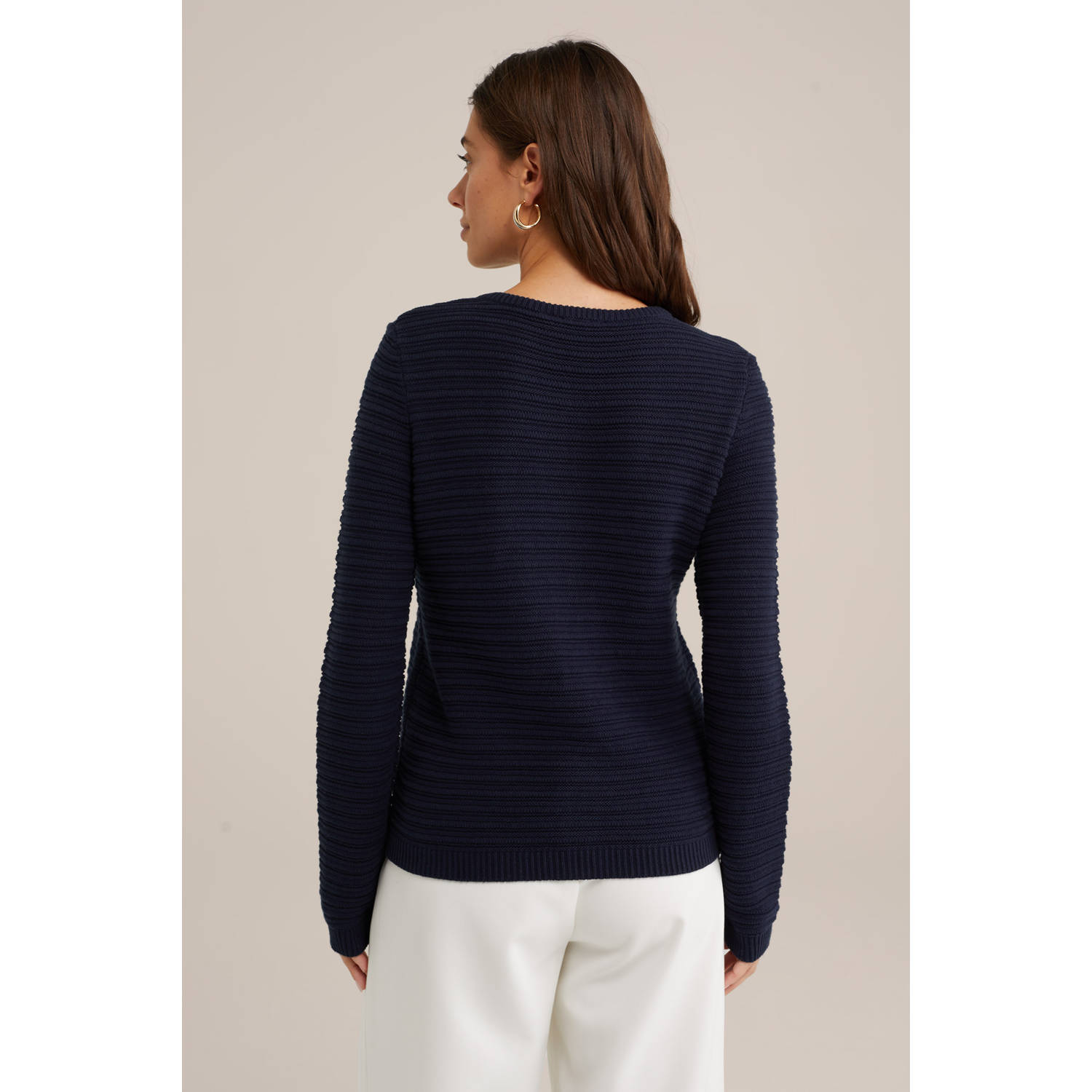 WE Fashion gebreid vest donkerblauw
