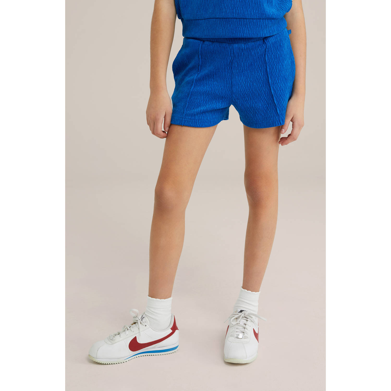 WE Fashion casual short blauw