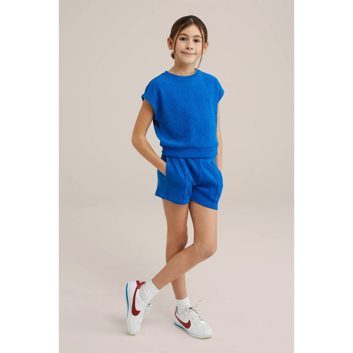 WE Fashion casual short blauw