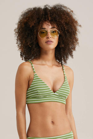 voorgevormde triangel bikinitop mosgroen
