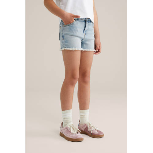 WE Fashion Blue Ridge slim denim short light blue denim afbeelding