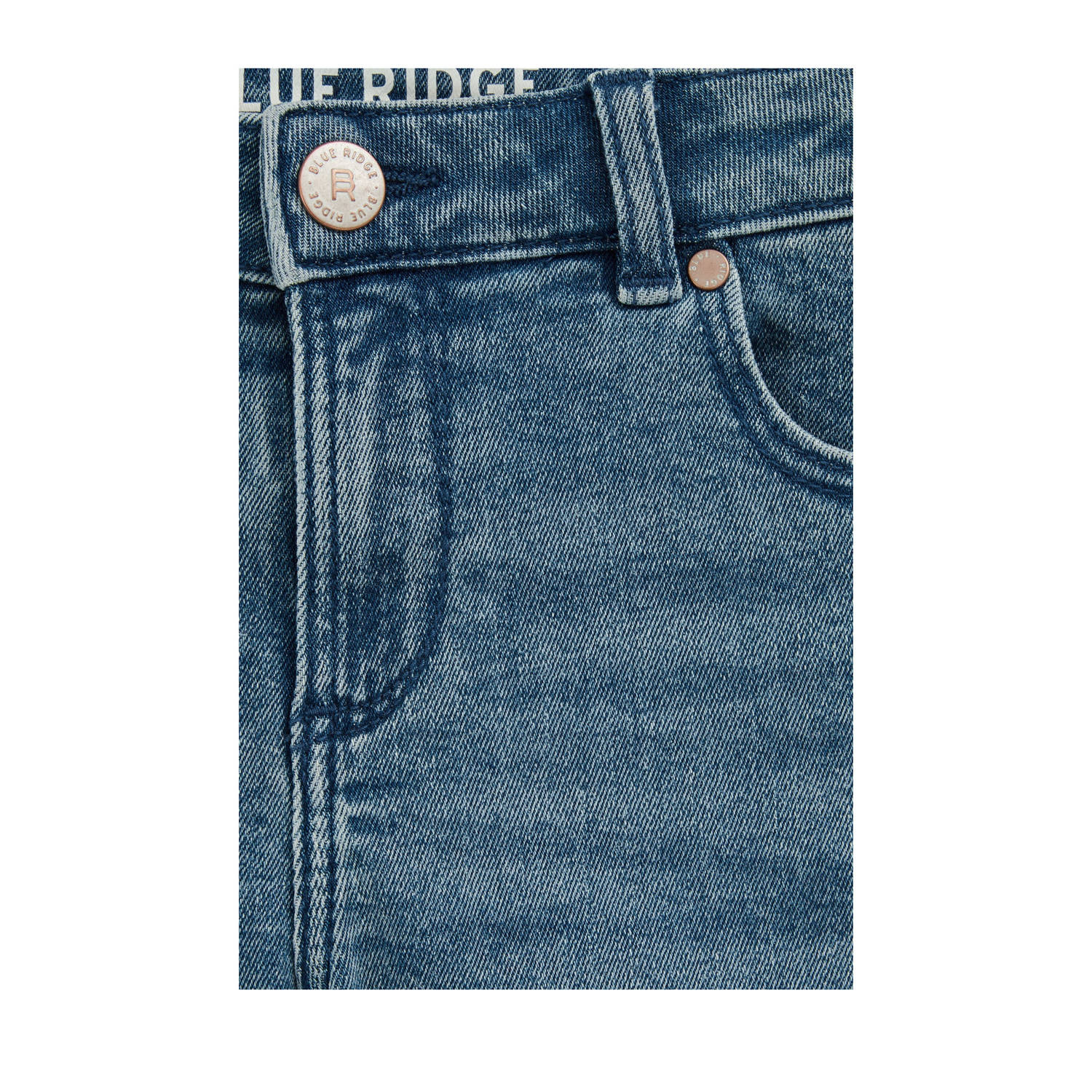 WE Fashion Blue Ridge slim denim short medium blue denim