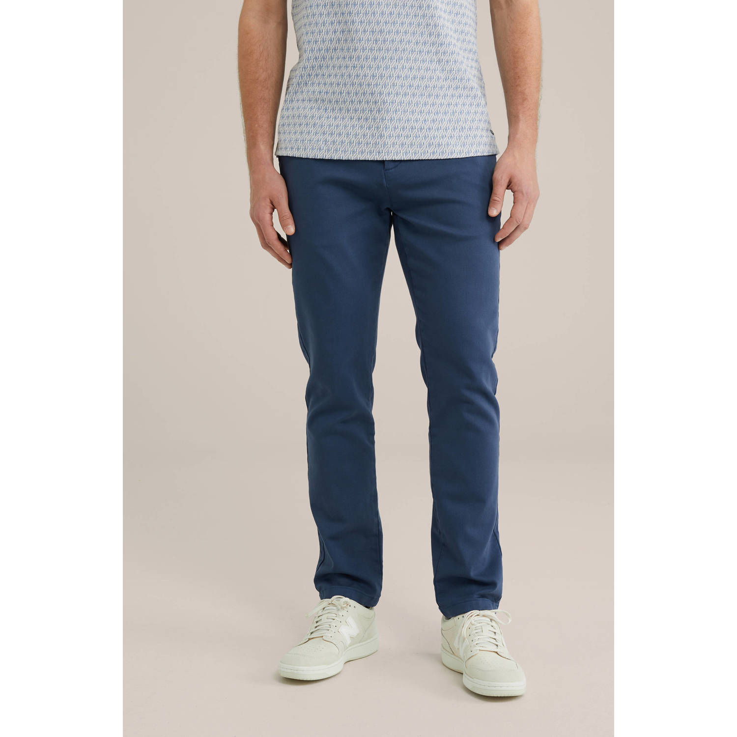 WE Fashion WE Fundamentals slim chino donkerblauw