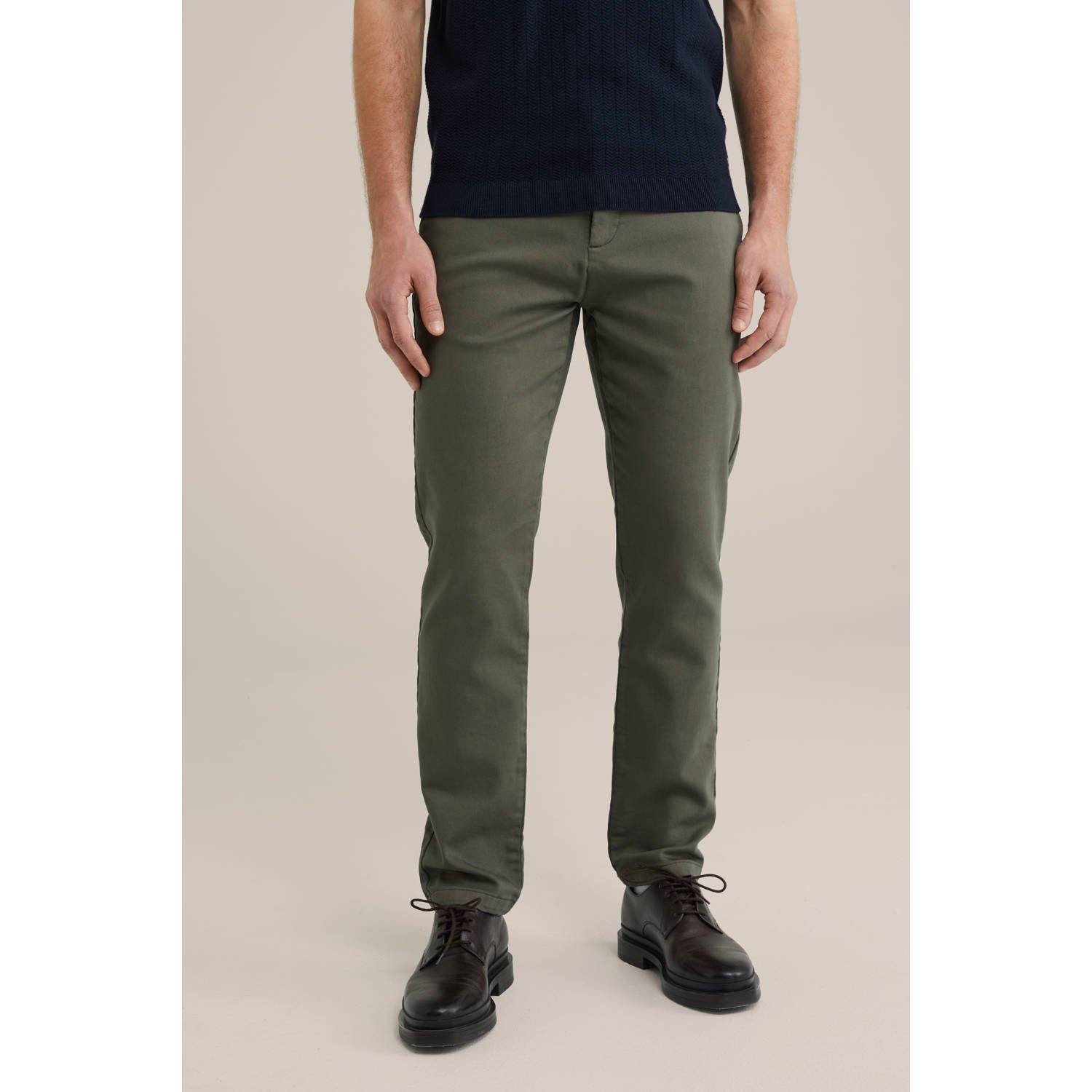 WE Fashion WE Fundamentals slim chino donkergroen